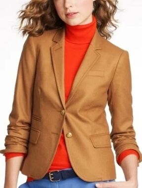 J. Crew School Boy Jacket, Camel Brown, Size 10